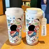Divertida Taza de Café de Doble Compartimento de Gran Capacidad para Oficina, Té de Leche, Estudiantes Hombres y Mujeres, con Popote, Taza de Agua para Coche