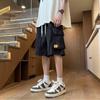Bermuda Cargo Tie-Dye com Bolso Grande Masculina Shorts 2025 Verão Nova Marca Tendência Tamanho Plus Size Casuais Comprimento no Joelho Masculino