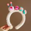 Diadema de Felpa para Lavado Facial, Linda Diadema Nueva de Dibujos Animados, Diadema para Mascarilla Facial, Diadema para el Cabello, Diadema de Felpa Antideslizante, Accesorios para el Cabello de Felpa