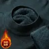Popular Novo Estilo Suéter Masculino Espesso com Forro de Lã, Camisa Básica de Tricô Masculina Quente de Inverno com Gola Alta