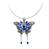 Collar con borla de mariposa azul de plata de ley S925 cadena para clavícula femenina colgante de baile exquisito accesorios de estilo antiguo