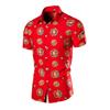 Nova Camisa Masculina de Manga Curta com Flor Grande do Nordeste 2024 Moda Tendência Solta Tamanho Plus Camisa Estampada Top Masculino