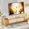 Suporte Ajustável em Altura para Computador, Suporte de Posicionamento de Monitor para Mesa de Escritório, Mesa de Trabalho com Prateleira de Armazenamento com Gaveta, Suporte para Laptop