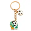 6 tipos de llaveros de fútbol, aleación esmaltada, recuerdos deportivos del Mundial, pequeños colgantes para estudiantes y aficionados