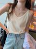 Camisola de Gola V 2026 Branca Tamanho Grande Top Solto Camiseta para Mulheres Roupa de Verão Tamanho Grande Camisola Emagrecedora