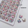 Ornatos de Diamante para Nail Art Super Brilhantes K9 Borboleta Fundo Pontiagudo Vidro de Cristal Ninho de Pássaro Multifacetado Alta Definição Acessórios para Brincos Acessórios para Nail Art