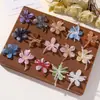 Flores de gelatina degradadas con centro de flor de cristal de dopamina originales, aretes DIY, pasadores para el cabello, sombreros, bolsos, zapatos, accesorios de ropa florales
