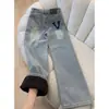 Jeans Rectos de Bolsillo Grueso de Terciopelo Populares con Contraste para Mujer en Otoño e Invierno Nuevo Diseño Pantalones de Cintura Alta de Pierna Ancha Estrecha