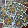 Thangka Pintado a Mano de Tíbet Nepal Dios de la Riqueza Amarillo Núcleo de Tarjeta 4*5