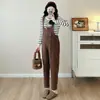 Pantalones de maternidad en stock Overoles de maternidad de terciopelo de algodón europeo engrosados Tallas grandes Ropa de maternidad Estilo Otoño e Invierno