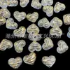 Accesorios para Joyería DIY con Forma de Corazón con Estampado Dorado y Efecto Agua Transparente Suministro de Tendencia para Transmisiones en Vivo de Tiktok Disponibles Ahora