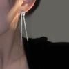 Pendientes largos con borlas semicirculares de gypsophila, sencillos y exquisitos, de cadena larga, con diseño de nicho moderno y distintivo para mujer.