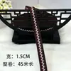 Cinta de Encaje Étnico Miao de 1.5 cm de Ancho Accesorios para Ropa Bordado Hecho a Mano Tira de Tela para Puños y Escote