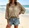 Tops independientes de marca europea y americana para mujer para otoño, ropa de trabajo casual estilo americano, suéteres de malla versátiles y cómodos, adelgazantes y modernos con diseño hueco