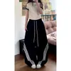 Pantalones Casuales Vintage de Tres Rayas para Mujer Primavera/Verano 2026 Delgados Talla Grande Corte Holgado Pantalones Deportivos de Chándal Pantalones de Pierna Ancha Largos hasta el Piso