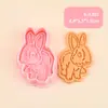 Serie de Conejos Cortador de Galletas 3D Realista DIY Diseño de Presión Tridimensional Molde para Galletas Fondant Material de Grado Alimenticio