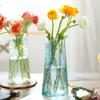 Jarrón de vidrio de color retro transparente, creativo, triangular, hidropónico, planta verde, flores, sala de estar, arreglo floral, decoración, venta al por mayor