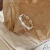 Anillo Plano Cepillado de Encaje de Plata de Ley S925 para Mujer, No se Desvanece, Nicho, Gama Alta, Lujo Accesible, Joyería Versátil Abierta para Mano Nuevo