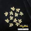 Decoraciones para arte de uñas de flor pequeña con incrustaciones de circonita cúbica de cobre transfronterizas, tachuelas de flor de metal 3D para uñas, accesorios de arte de uñas portátiles para DIY