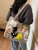 Bolsa de Lona para Mujer, Estilo Coreano, Estilo Perezoso, Bolso Cruzado de Gran Capacidad, Mochila Versátil Casual para Estudiantes, Bolso de Hombro para Viajero