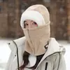 Acessório de aquecimento para veículo elétrico de ciclismo de inverno, balaclava à prova de vento e aquecedor de pescoço integrados, chapéu com proteção para as orelhas feminino, chapéu de algodão espesso