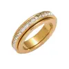 Anillos de Acero Inoxidable Transfronterizos, Anillos de Estrella y Luna Huecos y Escarchados de Moda y Sencillos, Anillos Giratorios para Aliviar el Estrés al por Mayor