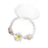 Verano Nuevo Estilo de Vacaciones Transfronterizo Pulsera de Plumeria Tortuga Retro Turquesa Flor de Cerámica Suave Pulsera de Cuerda Retorcida