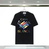 Camiseta de comercio exterior fuente nicho verano nuevo estampado logo Casablanca camiseta de manga corta mujer 100% algodón puro