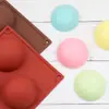 Que molde de silicona para pastel 5 incluso semi-circular hemisférico molde para jabón hecho a mano molde para gelatina pudín molde esférico