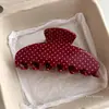 Pinza de Tiburón Grande Retro Estilo Francés de Lunares Rojos, Azules y Negros de Acetato para Recogido, Pasador para la Parte Posterior de la Cabeza, Accesorio para el Cabello, Estilo Ins