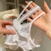 Calcinha Renda Francesa Retrô Respirável Feminina Tira Fina Desejo Puro Malha Sexy Sutil no Fundilho Calcinha Triângulo para Adolescente