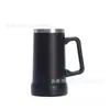 Taza de viaje transfronteriza con asa, acero inoxidable 304, gran capacidad, aislada al vacío, taza de café portátil para exteriores
