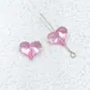 Cuentas de Corazón de Melocotón Transparente Acrílico Agujero Recto DIY Funda de Teléfono Móvil Llavero con Cuentas Pulsera Collar Accesorios