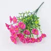 Arreglo Floral Artificial Transfronterizo de Eucalipto de 7 Cabezas y Gloria de la Mañana Flor Artificial Plástico Decoración de Jardín Exterior Planta Verde