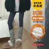 Leggings marrones para mujer, nuevo estilo de invierno 2026, pantalones de yoga gruesos, de cintura alta, adelgazantes, pantalones de tiburón con felpa para figuras petite