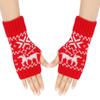 Luvas de Natal de inverno transfronteiriço luvas de lã meio dedo de malha veado luvas quentes férias femininas luvas à prova de frio