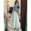Pantalones Falda de Seda Negra Hielo para Mujer, Estilo Delgado de Verano, Nueva Falda de Cintura Alta Línea A para Figuras Pequeñas, Pantalones Anchos Sueltos