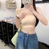 2133 # Verano Nuevo Color Sólido Sexy Top de Tubo con Almohadilla Fija Integrada Niche Ajustado y Versátil