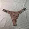Comercio exterior Europeo y Americano sexy tanga de pedrería ropa interior mujer fitness deportes levantamiento de glúteos cintura baja tiro alto moda pantalones T letras