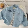 Chaqueta de Motocicleta para Niños 2026 Otoño Personalidad Americana para Niños Cuello Alto Ropa de Abrigo Bebé Pequeño Guapo Moderno Fresco Informal Chaqueta