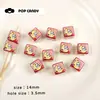 Acrílico Impresso Quadrado Desenho Animado Pão Hambúrguer Urso Artesanal DIY Corrente para Celular Chaveiro Acessórios com Contas Contas