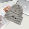 Sombrero de Lana Japonés para Mujer Cabeza Grande Cara Pequeña Exterior Invierno Cálido Protección para las Orejas Montón Sombrero Tejido para Hombre