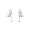 Diseño de estilo frío aretes de botón de media mariposa colgante de perla moda para mujer aretes de alta gama para combinar con todo aretes al por mayor
