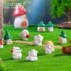 Manualidades creativas de paisajes en miniatura: lindas figuritas de conejito y oso, paisajismo de casa en el árbol de jardinería, accesorios decorativos DIY, adornos pequeños