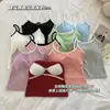 Nuevo camisón de estilo coreano de algodón puro con almohadillas en el pecho incorporadas, hermoso diseño en la espalda, adecuado para usar como prenda exterior, top tipo tubo corto