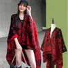 En Stock Chal Capa Tejido Retro Europeo y Americano con Borlas, Abertura y Jacquard para Mujer, Otoño e Invierno, Cálido para Viajes, Producto Nuevo