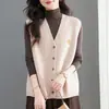 Estilo Nuevo de Primavera y Otoño Chaleco de Punto de Moda para Mujer Elegante Chic Cardigan Ropa Exterior Chaleco Chaqueta Sensación de Alta Gama Chaleco Suéter