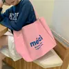 Bolsa de Lona de Gran Capacidad Japonesa y Coreana para Mujer, Estilo Simple y Perezoso, para Viajar al Trabajo, Estudiantes, Clase, Bolso de Hombro Tote Literario, Personalizable