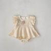 Ropa de Verano para Niños 2026 Mameluco Triangular Romper de Bebé para Niñas Vestido Romper de Princesa Bordado Estilo Coreano