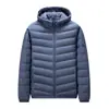 Chaqueta ligera de plumón, 90% plumón de pato blanco, con capucha para otoño/invierno para hombre, ligera, abrigo cálido, disponible en varios colores, estilo casual